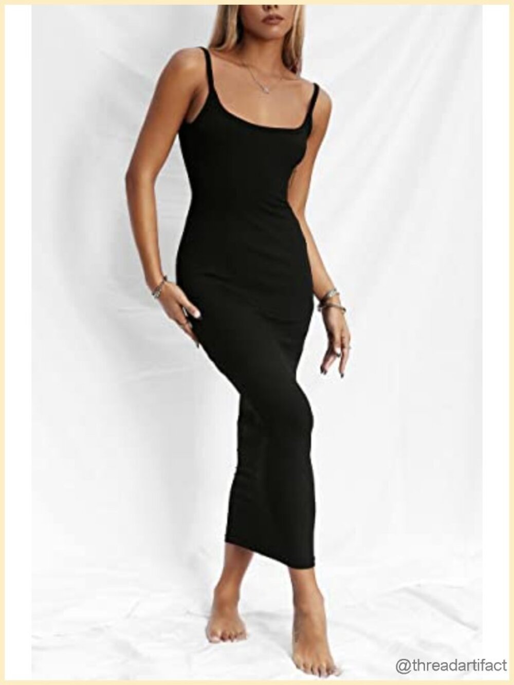 Women's Bodycon Backless Maxi Tank Dress Sleeveless Open Back Long Dress - Picture 3 of 6